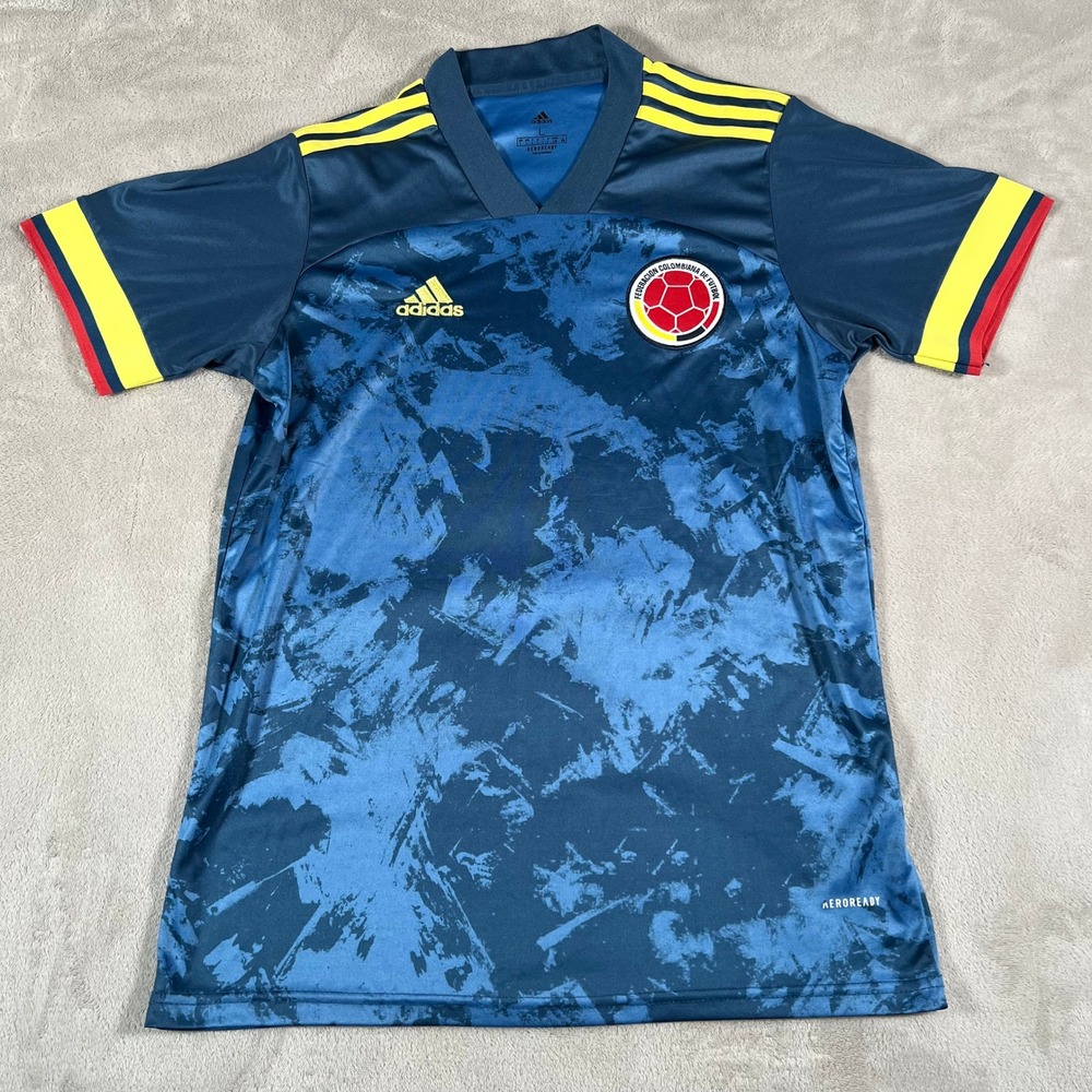 Adidas Colombia Away Jersey Men's Size Large Blue Aeroready Soccer Sports Shirt